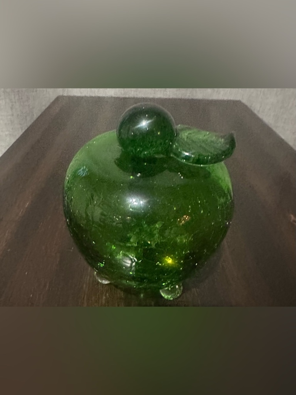 Green Hand-Blown Glass Apple Decorative Accent - Picture 4 of 9